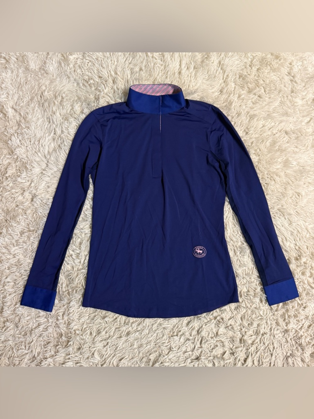 Women’s Medium Navy Essex Classics Long Sleeve Horseback Riding Show Shirt